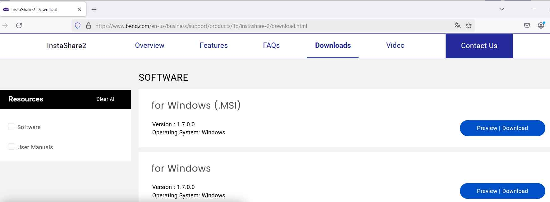 Télécharger l'application sur le site de benq