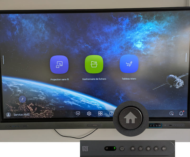 Bouton «source» du panneau de commande