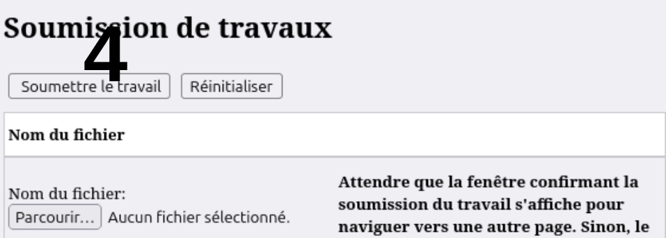 Soumettre le travail